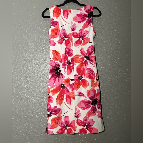 Mario Serrani Fitted White Dress Floral Print Sleeveless Women’s Size 2 Party - Picture 9 of 16